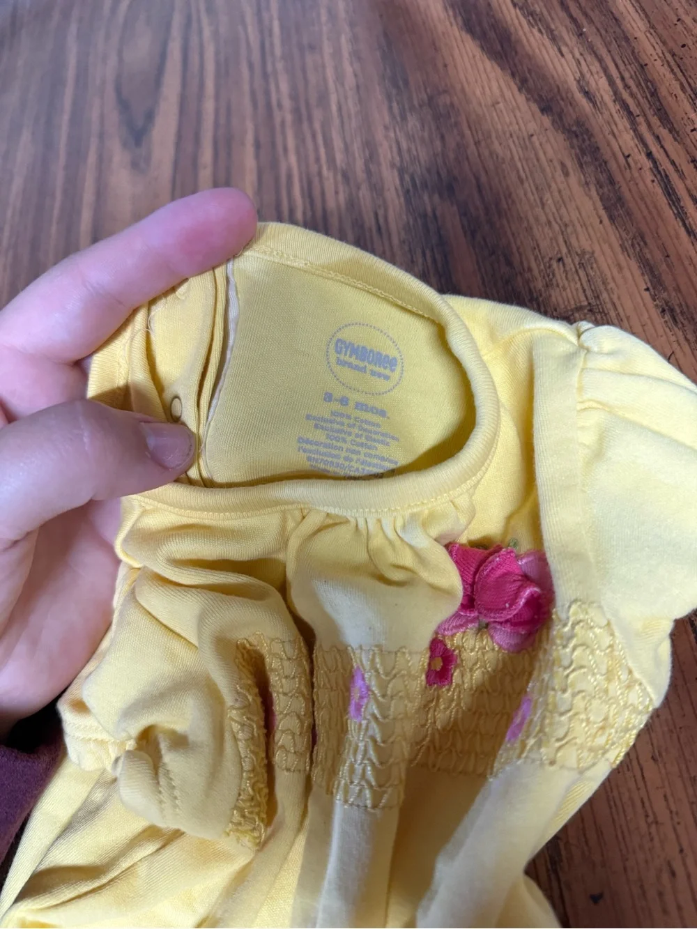 Vintage Gymboree Yellow Bubble Romper with Pink Flower Accent